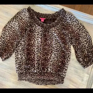Sunny Leigh leopard print top / M.  NWOT